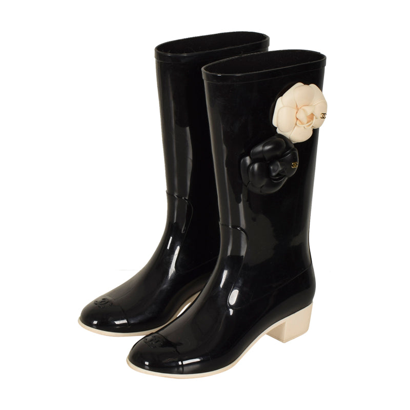 Chanel Camellia Rain Boots