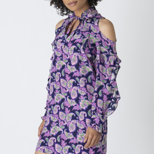 Sandro Paisley Print Silk Dress