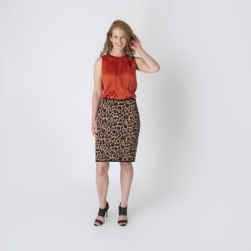 Pink Tartan Leopard Print Skirt