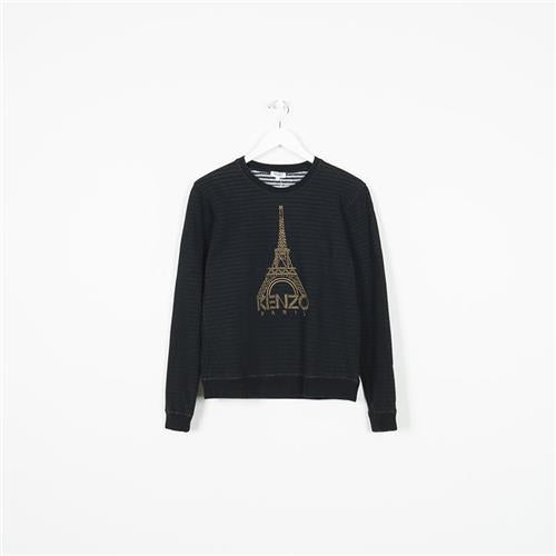 Kenzo Metallic Embroidered Eiffel Tower Sweatshirt