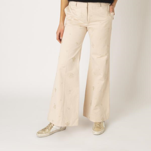 Chloé Wide Leg Embroidered Pants