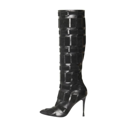 Tom Ford Leather Woven Knee-High Boots