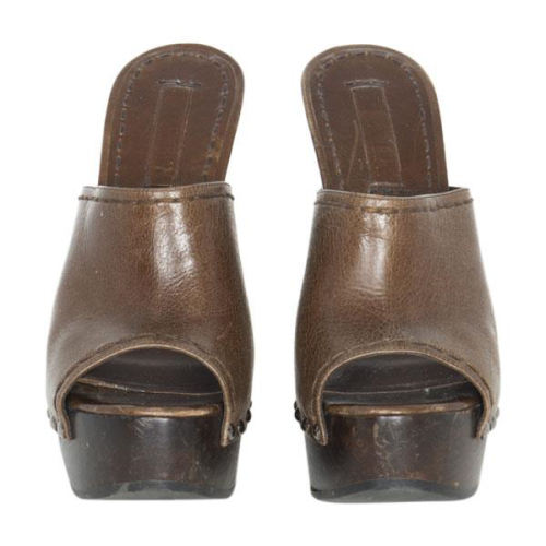 Prada Leather Clog Sandals