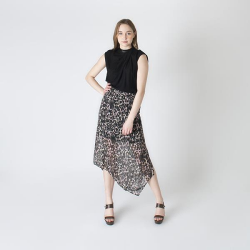 All Saints Leopard Print Skirt