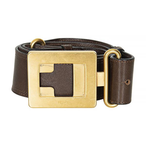 Chloe Leather Gold-Toned Buckle Belt