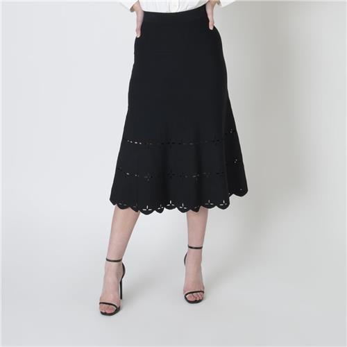 Sandro Laser-Cut Midi Skirt - With Tags