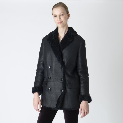 Joseph Double-Breasted Shearling Coat