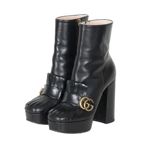 Gucci Leather Marmont Platform Boots