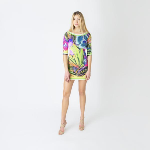 Roberto Cavalli Neon Print Mini Dress