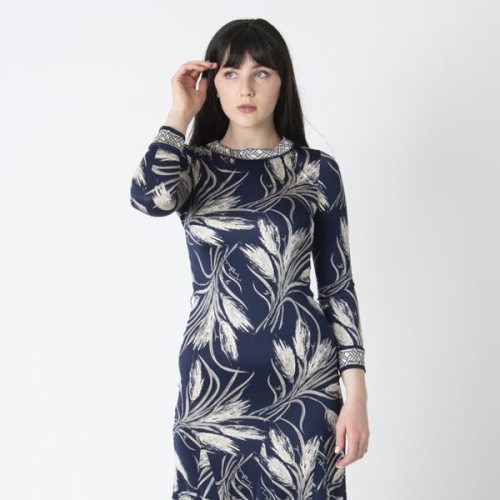 Tory Burch Silk Print Midi Dress