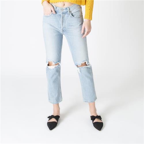 AGOLDE High Waisted Distressed Jeans