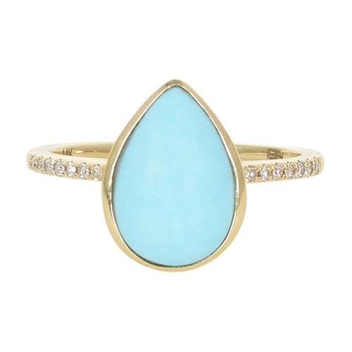 Effy 14K Gold, Turquoise and Diamond Ring