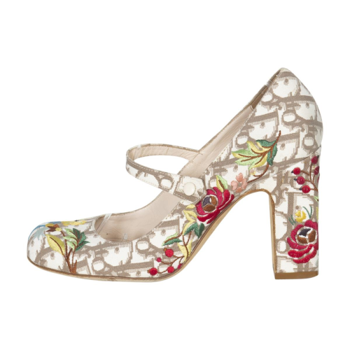 Dior Logo Embroidered Mary Jane Pumps