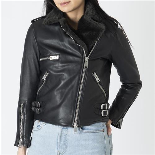 AllSaints Leather Fur Jacket