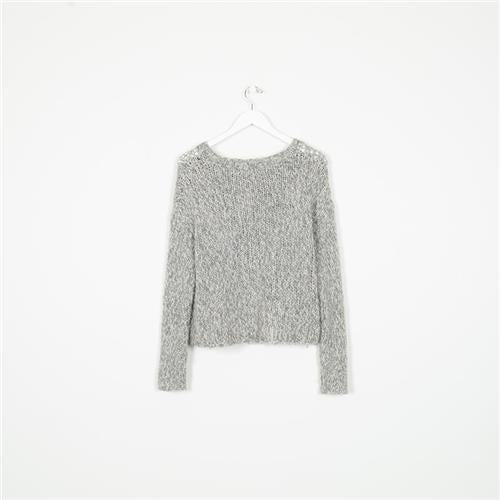 Line Chunky Knit Cropped Sweater