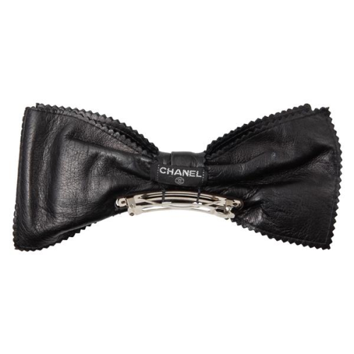 Chanel Leather Hair Bowtie