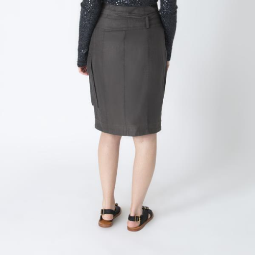 Sarah Pacini Linen Midi Skirt