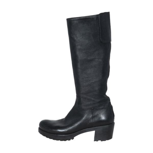 Prada Leather Round-Toe Boots