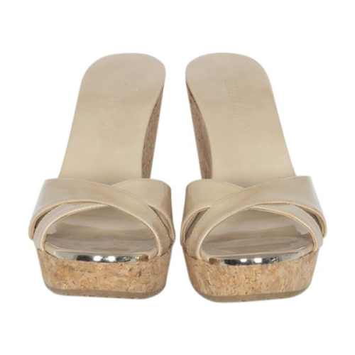 Jimmy Choo Patent Leather & Cork Wedges