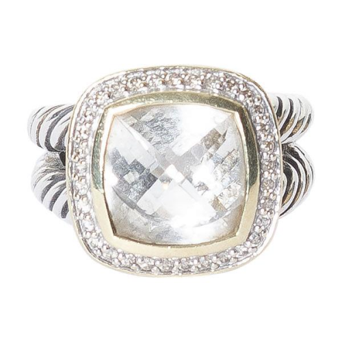 David Yurman Rock Crystal Quartz & Diamond Albion Ring