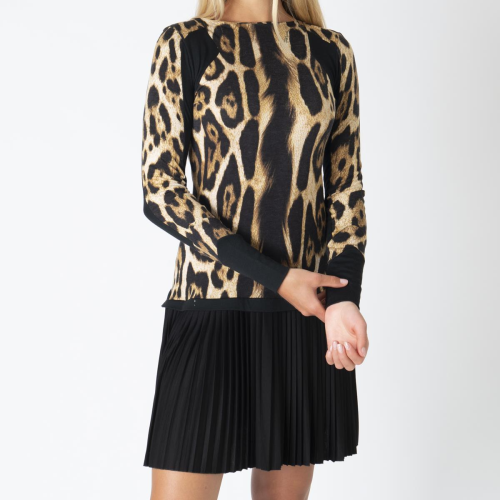 Just Cavalli Leopard Print Pleated Dress