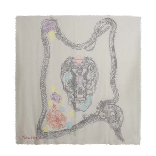 Zadig Voltaire Skull Printed Scarf