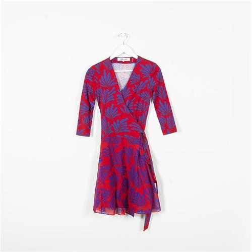 Diane von Furstenberg Silk-Cotton Print Wrap Dress