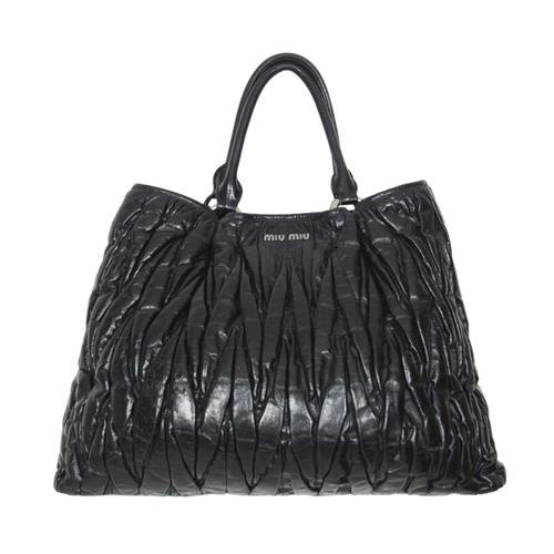 Miu Miu Ruched Leather Handle Bag