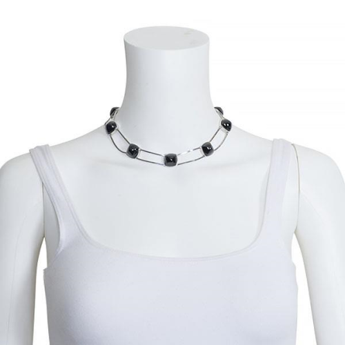 Baccarat Onyx & Silver Necklace