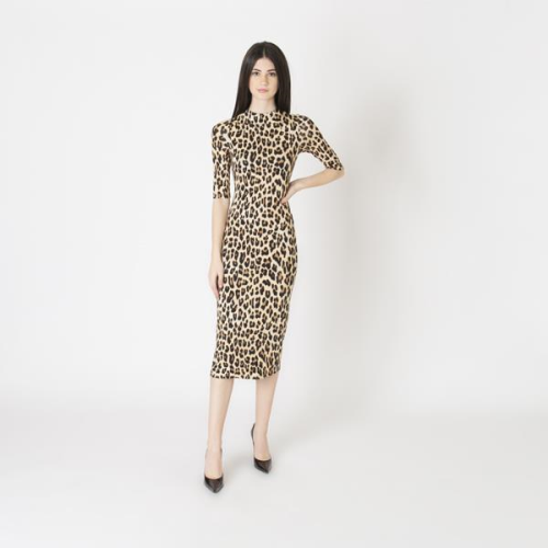 Alice + Olivia Leopard Print Midi Dress