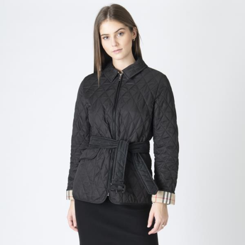 Burberry Brit Quilted Belted Jacket