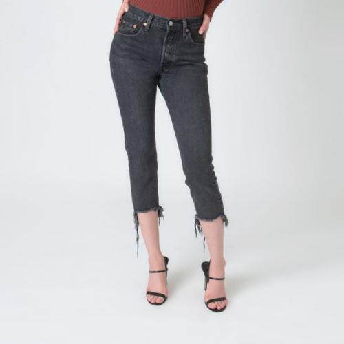 Levis Distressed Cropped Skinny Jeans
